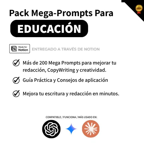 Pack Mega-Prompts Para Educación - Rey Del Prompt