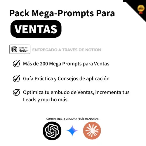Pack Mega-Prompts Para Ventas - Rey Del Prompt